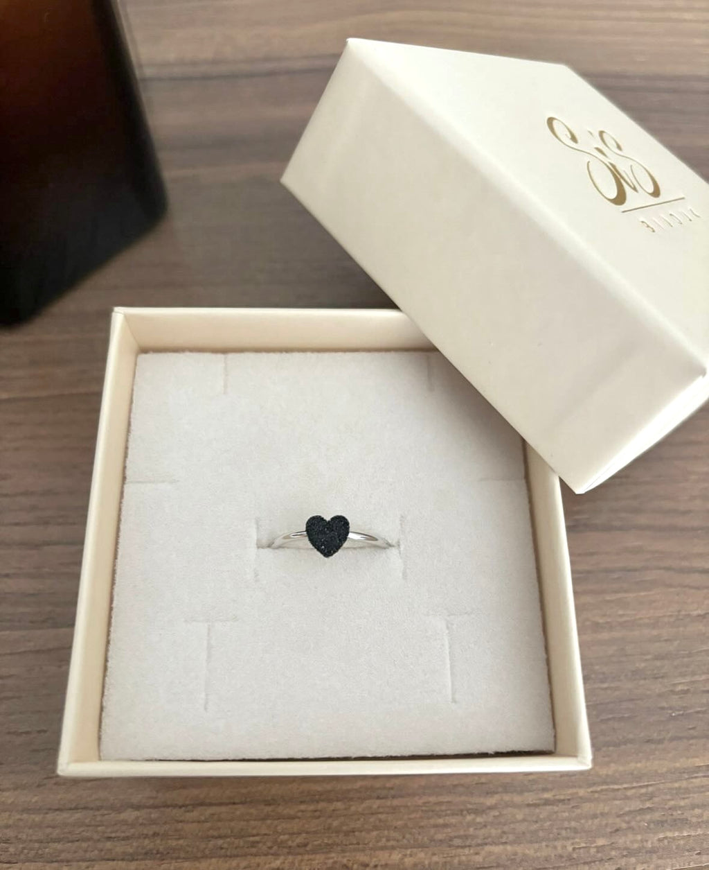 Anello cuore glitter