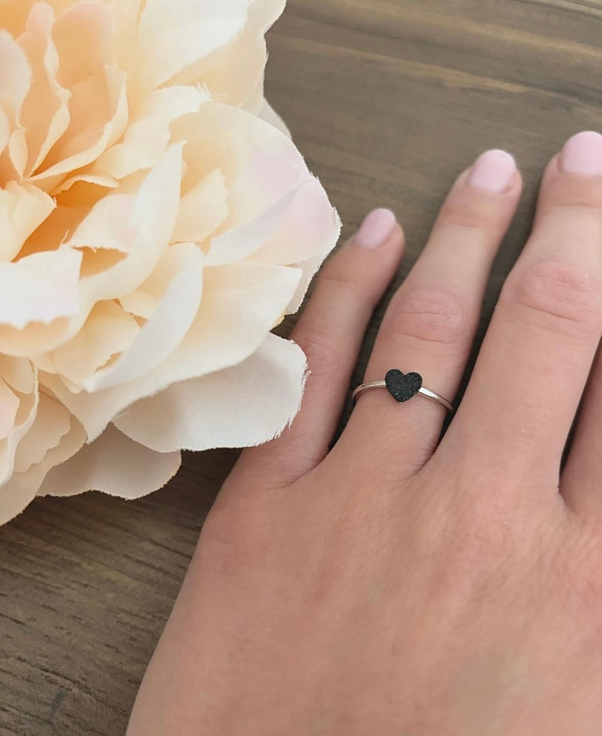 Anello cuore glitter