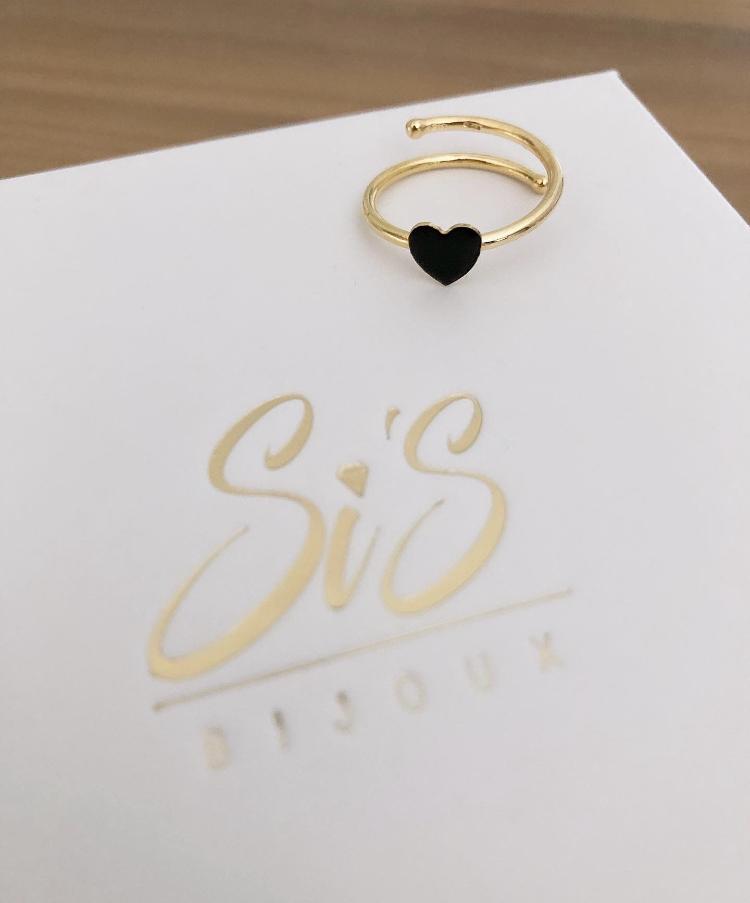 Anello con cuore smaltato