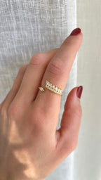 Anello foglioline zirconate