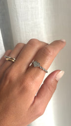 Anello torchon con cuore zirconato