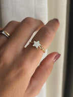 Anello torchon con stella smaltata