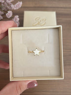 Anello torchon con stella smaltata