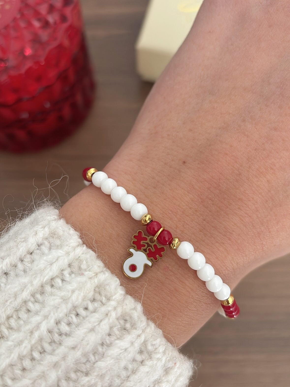 Bracciale perline di natale