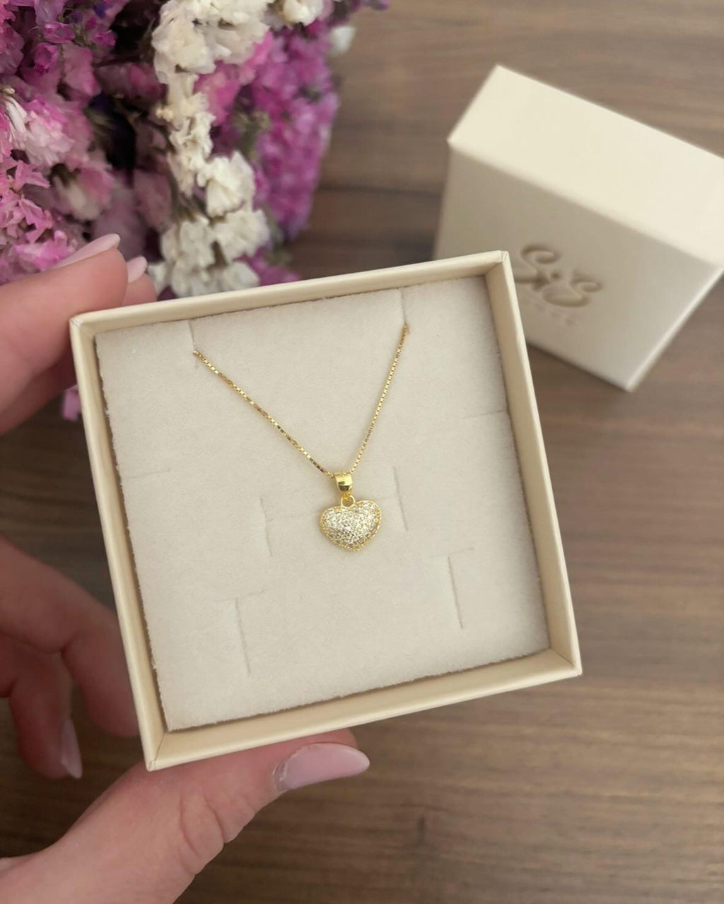 Collana cuore zirconato