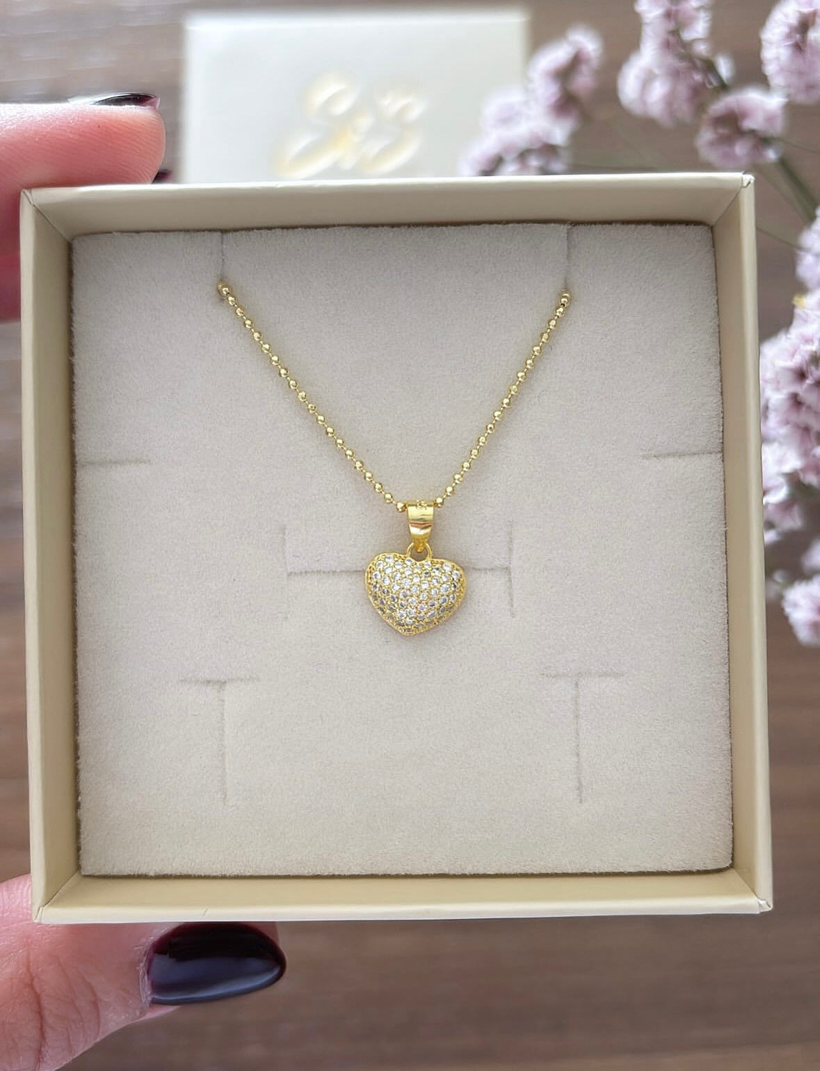 Collana cuore zirconato