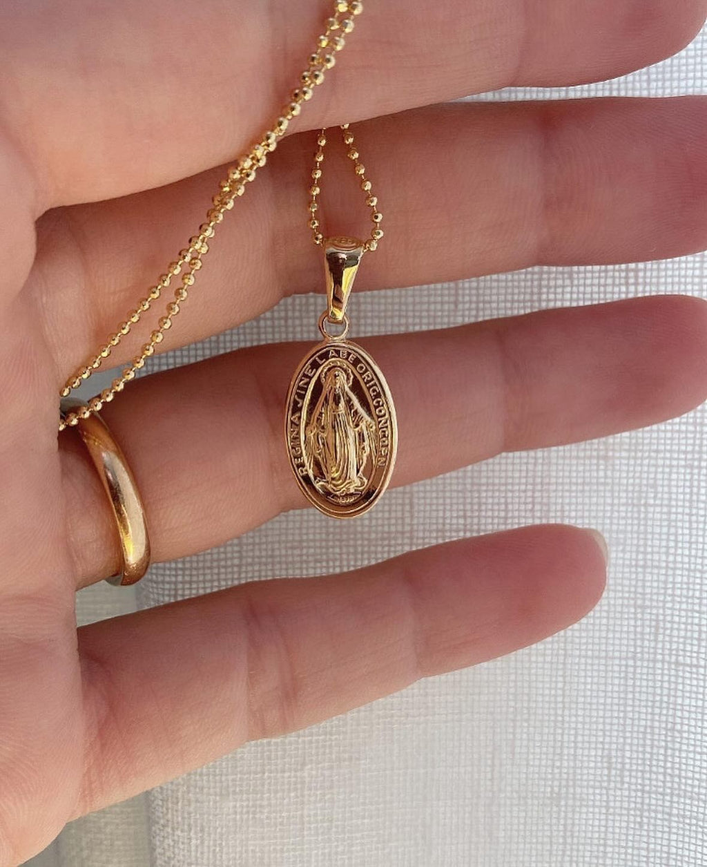 Collana medaglia miracolosa allungata