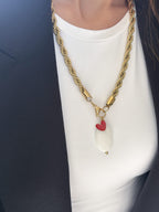 Collana funetta big (seconda misura) e doppio ciondolo