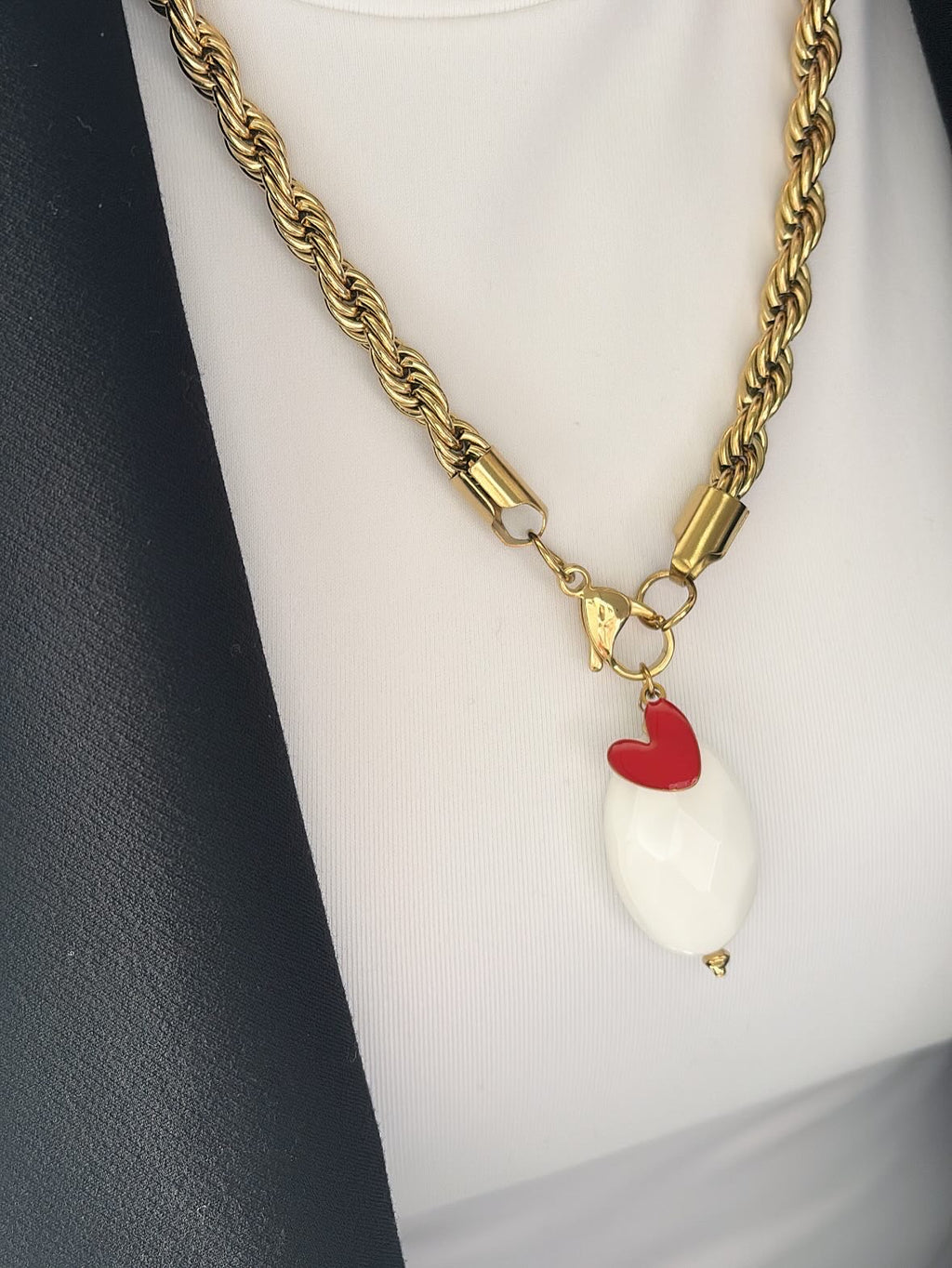 Collana funetta big (seconda misura) e doppio ciondolo