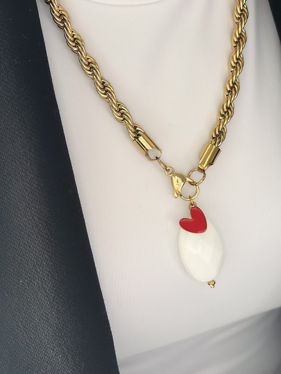 Collana funetta big (seconda misura) e doppio ciondolo