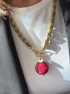 Collana funetta big (seconda misura) e doppio ciondolo