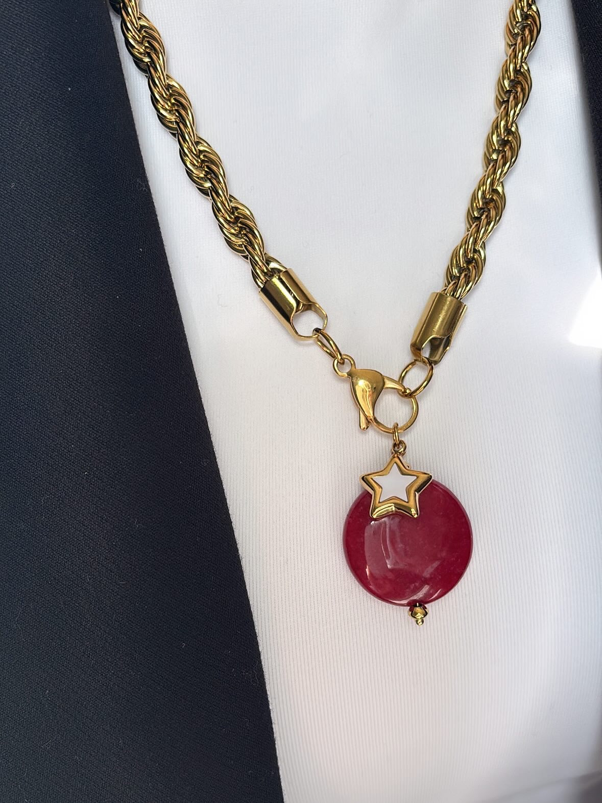 Collana funetta big (seconda misura) e doppio ciondolo