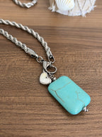 Collana funetta big e doppio ciondolo