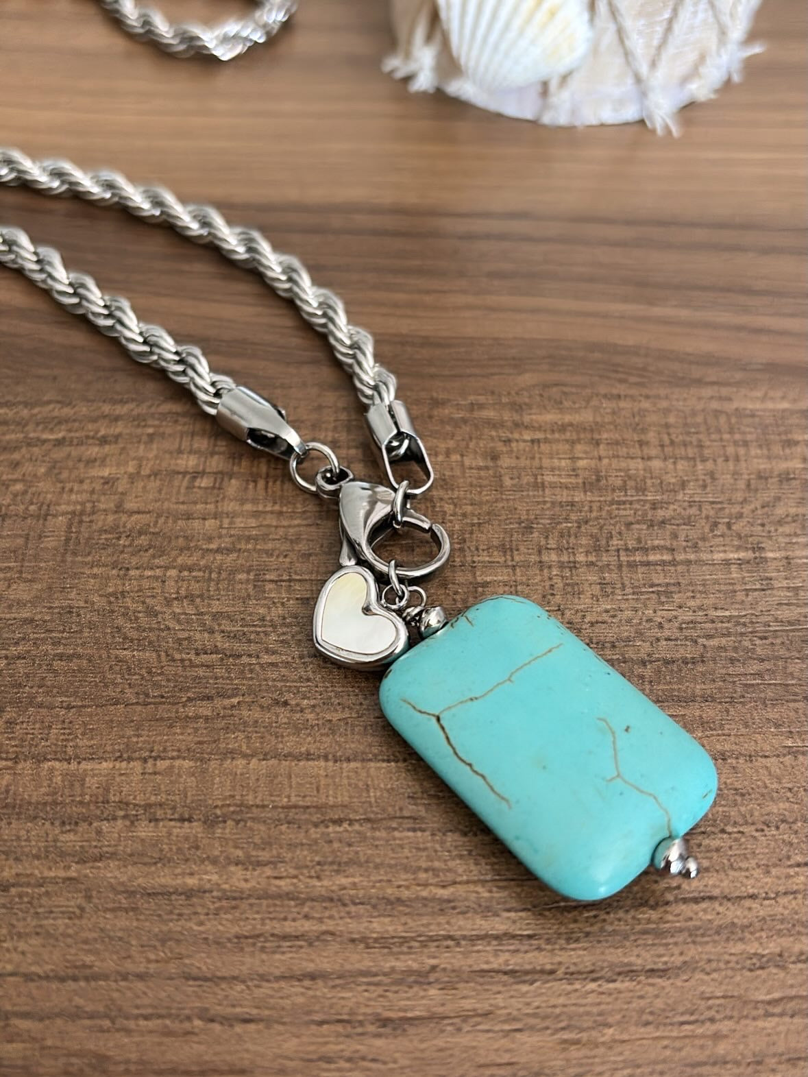 Collana funetta big e doppio ciondolo