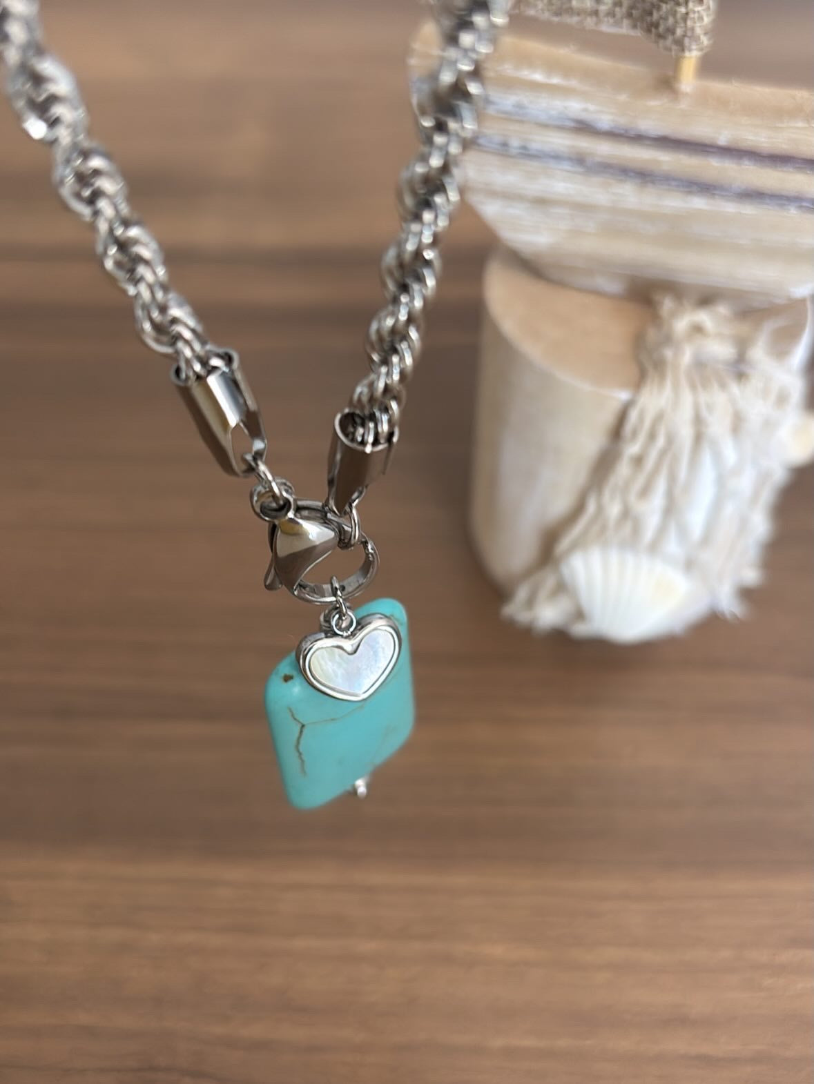 Collana funetta big e doppio ciondolo