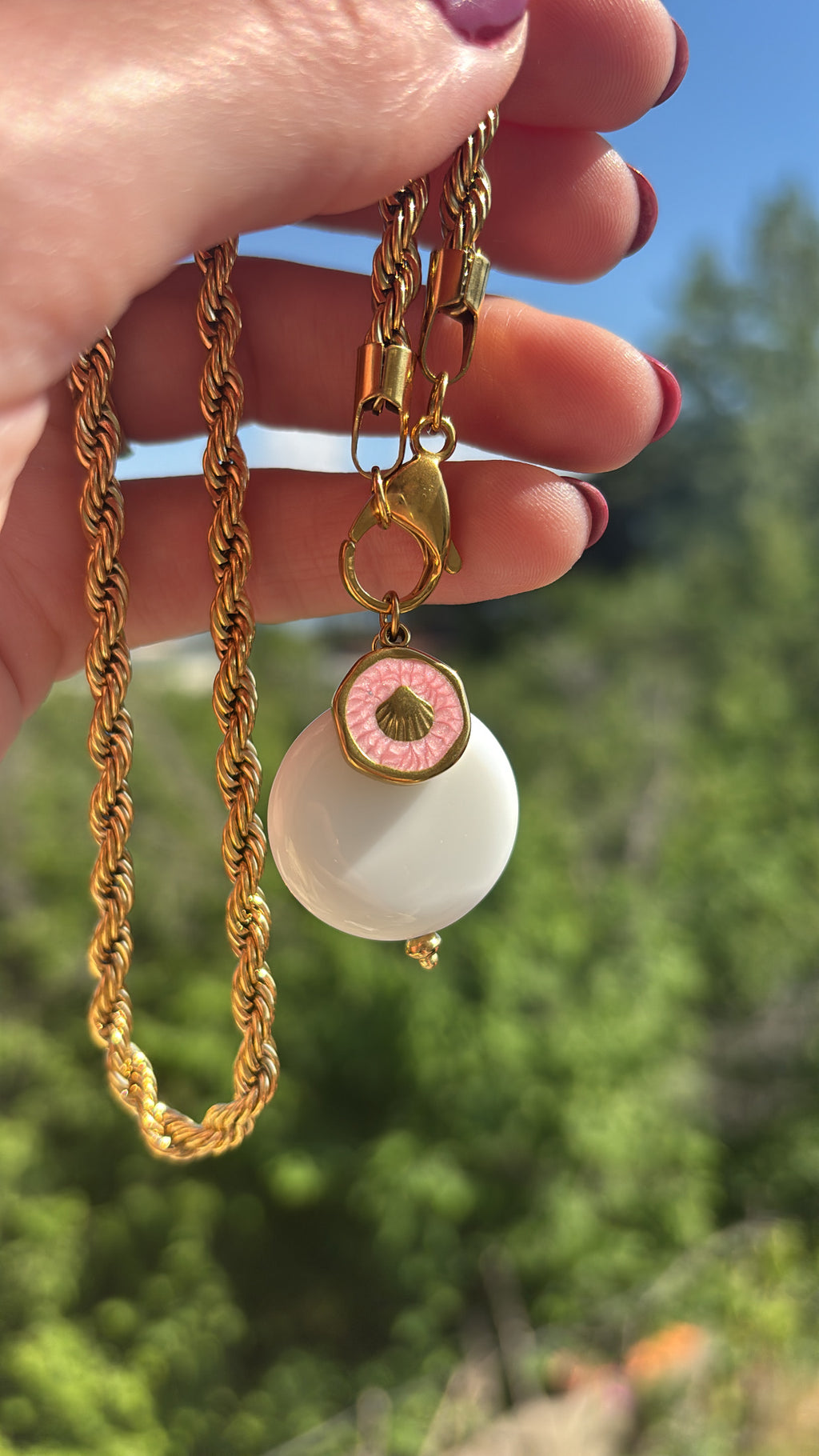 Collana funetta big e doppio ciondolo