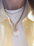 Collana funetta big e doppio ciondolo