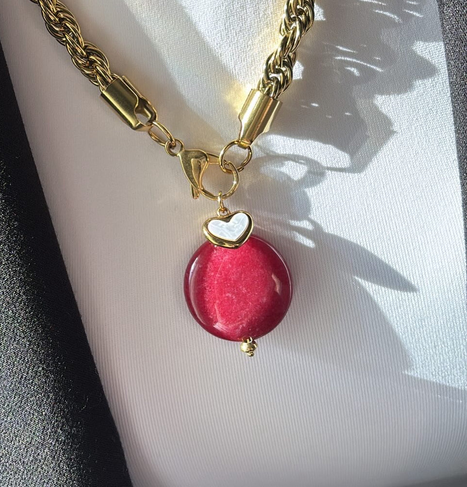 Collana funetta big e doppio ciondolo