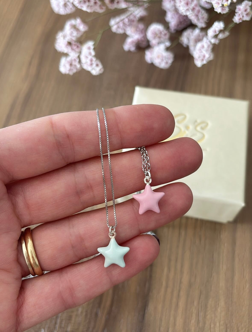 Collana stella grande bombata