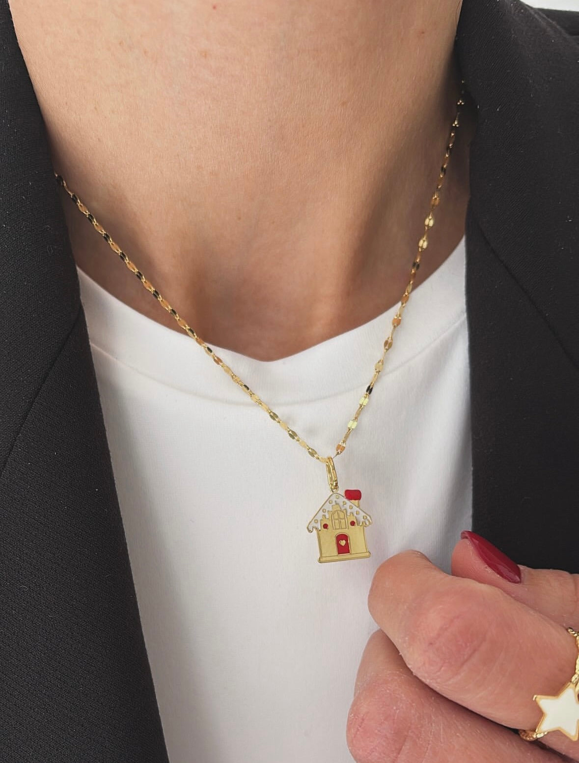 Collana casetta natalizia