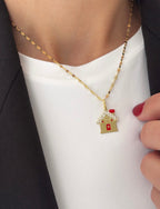 Collana casetta natalizia