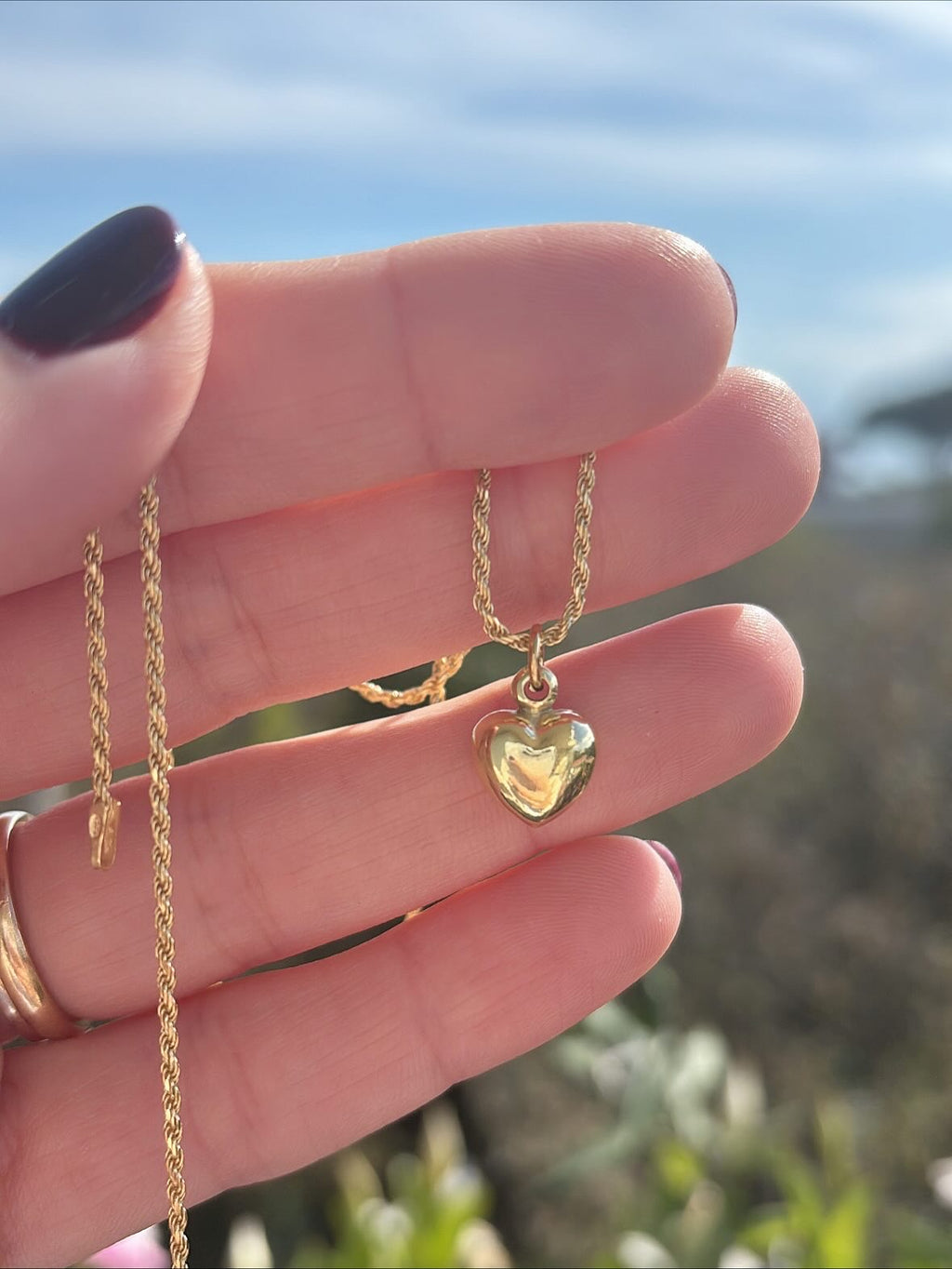 Collana cuore piccolo bombato