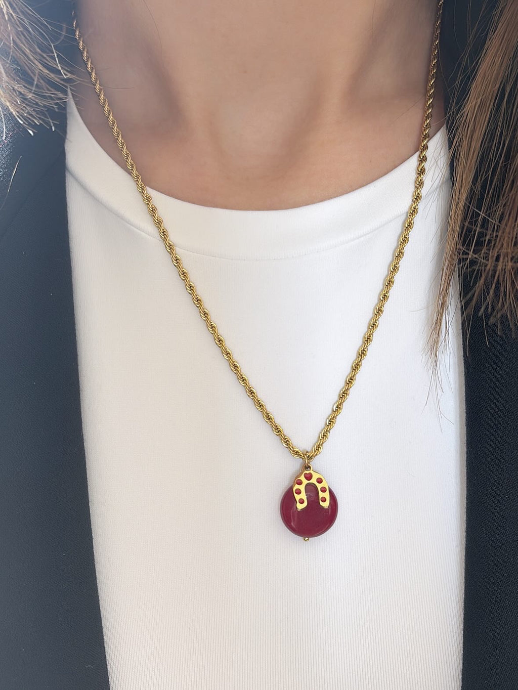 Collana funetta small e doppio ciondolo