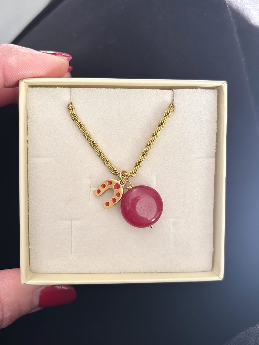 Collana funetta small e doppio ciondolo