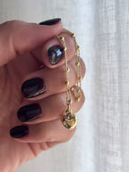 Collana palline alternate con cuore piccolo bombato