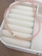 Collana mezzi cristalli con perlina centrale