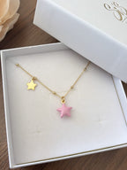 Collana stella bombata e stellina laterale