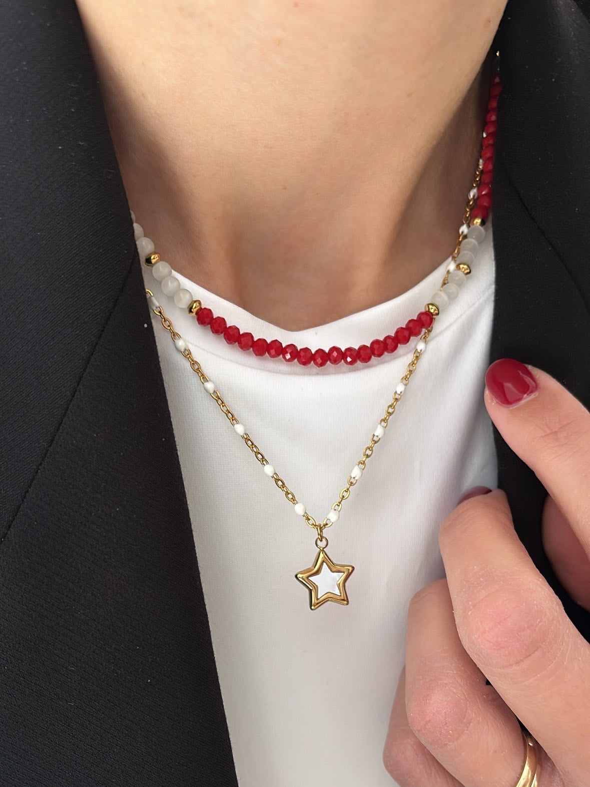 Collana stella madreperla