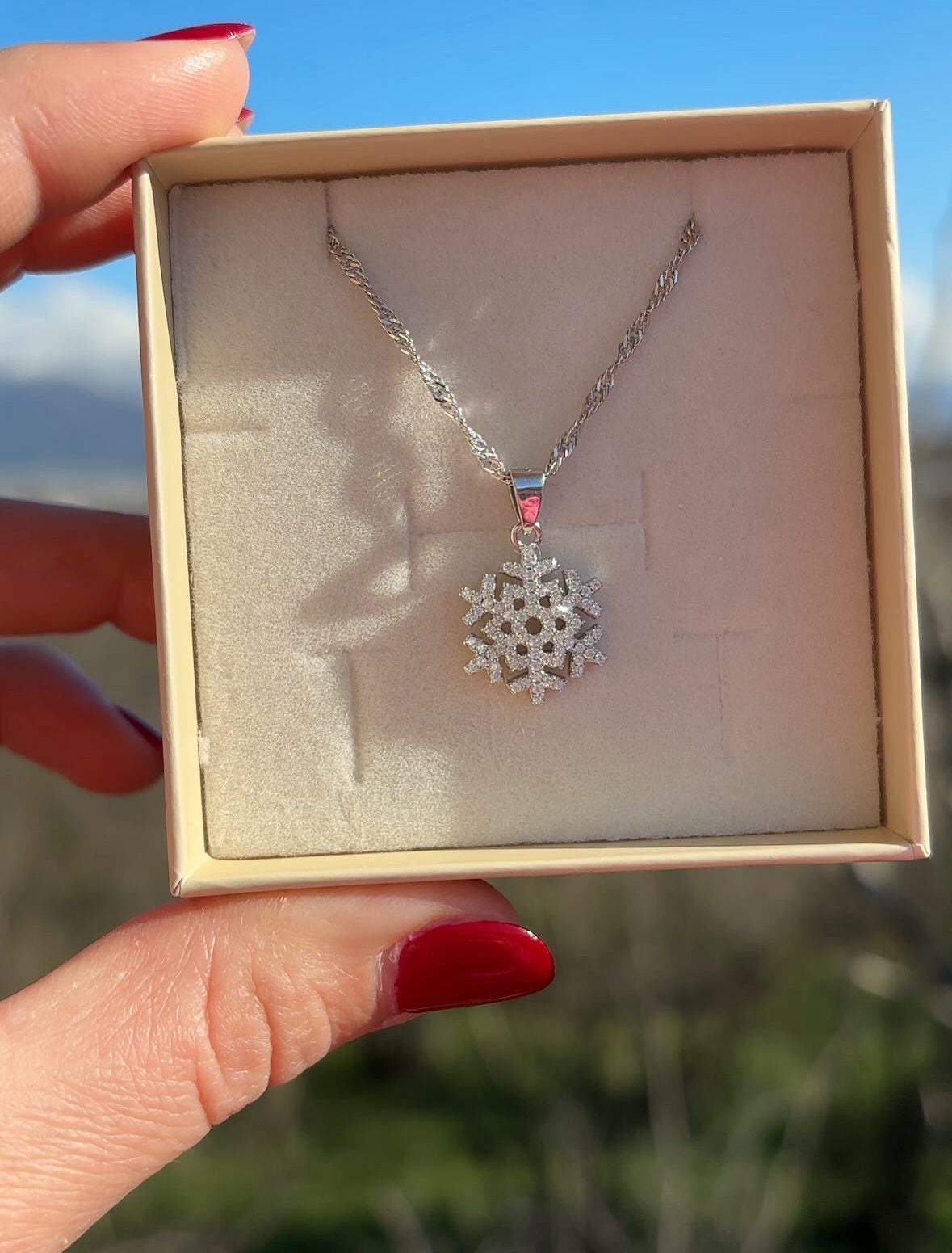 Collana fiocco di neve zirconato