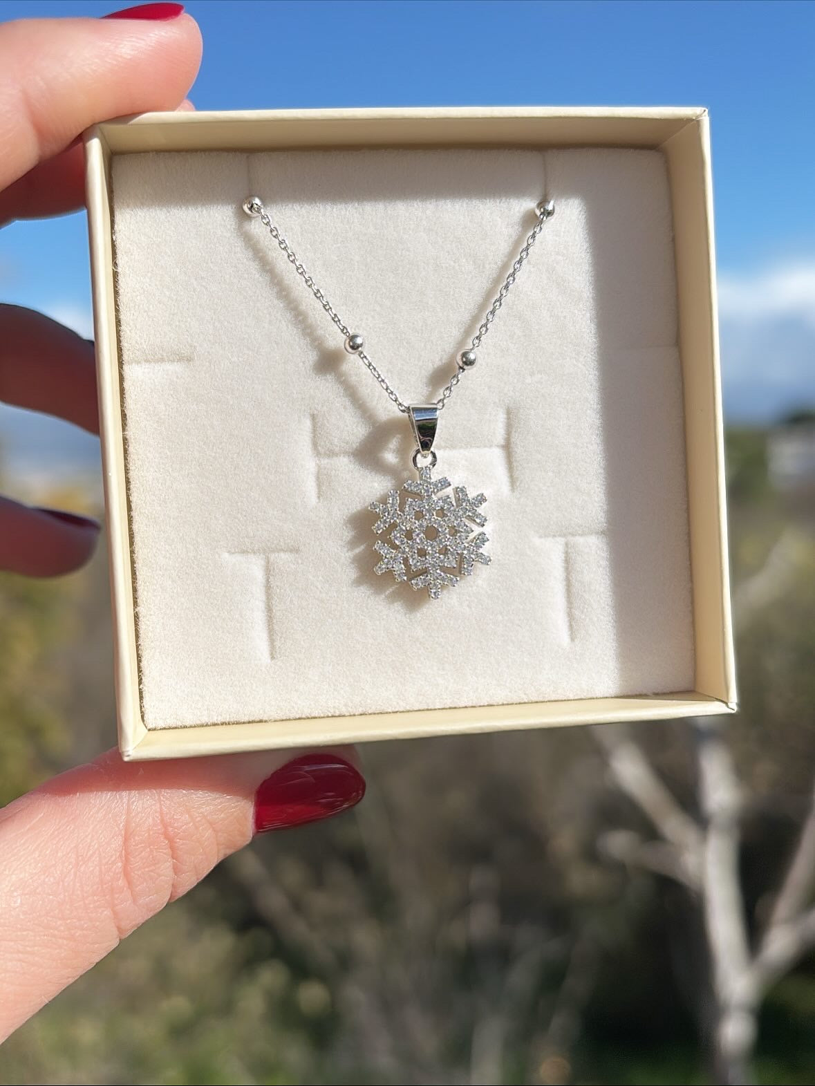 Collana fiocco di neve zirconato