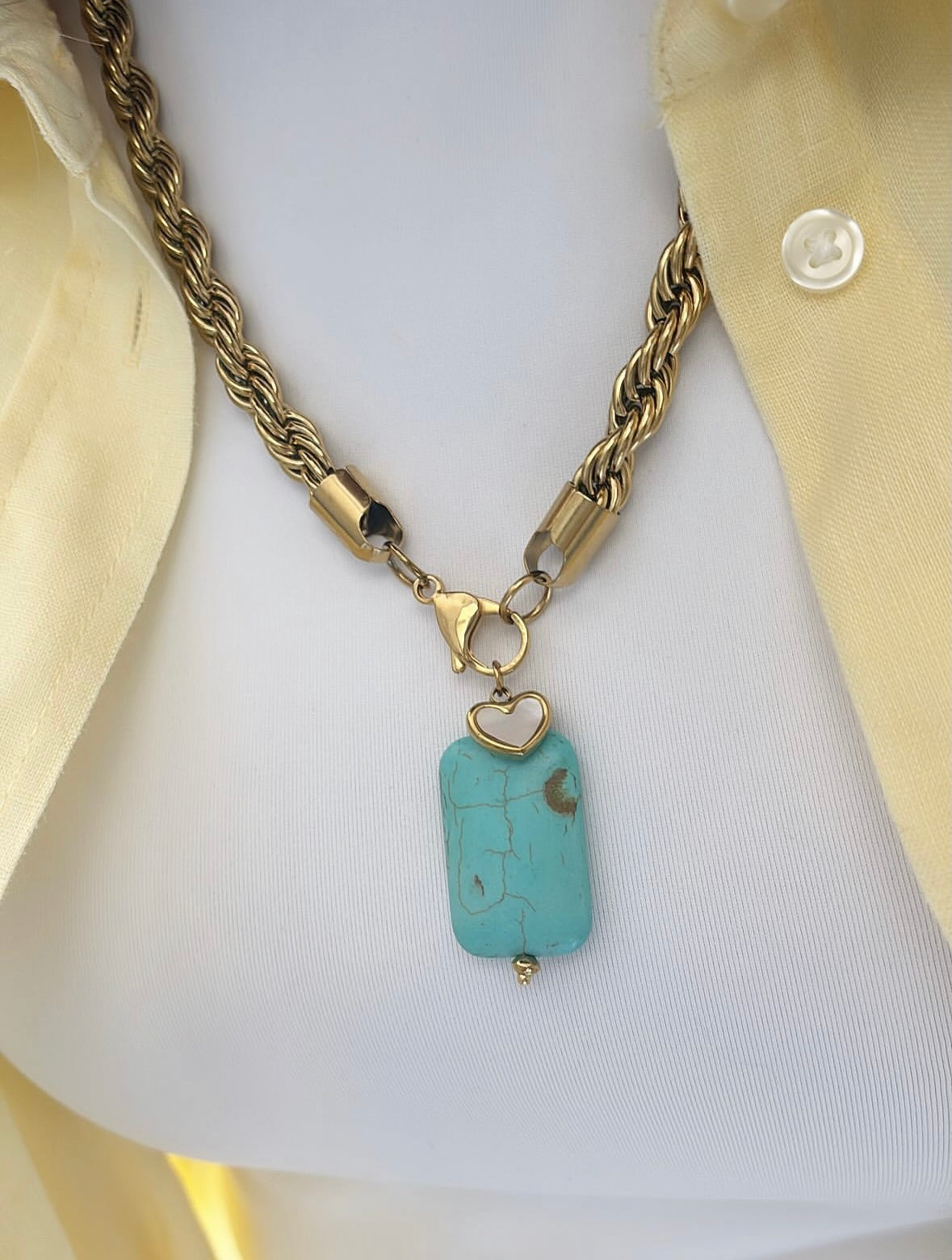 Collana funetta big (seconda misura) e doppio ciondolo