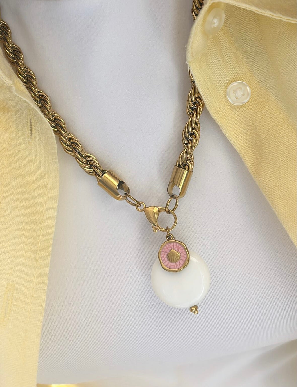 Collana funetta big (seconda misura) e doppio ciondolo