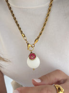 Collana funetta big e doppio ciondolo