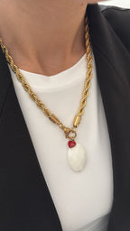 Collana funetta big e doppio ciondolo