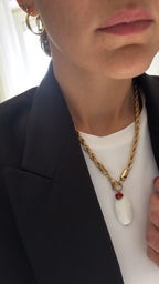 Collana funetta big e doppio ciondolo