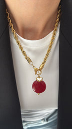 Collana funetta big e doppio ciondolo