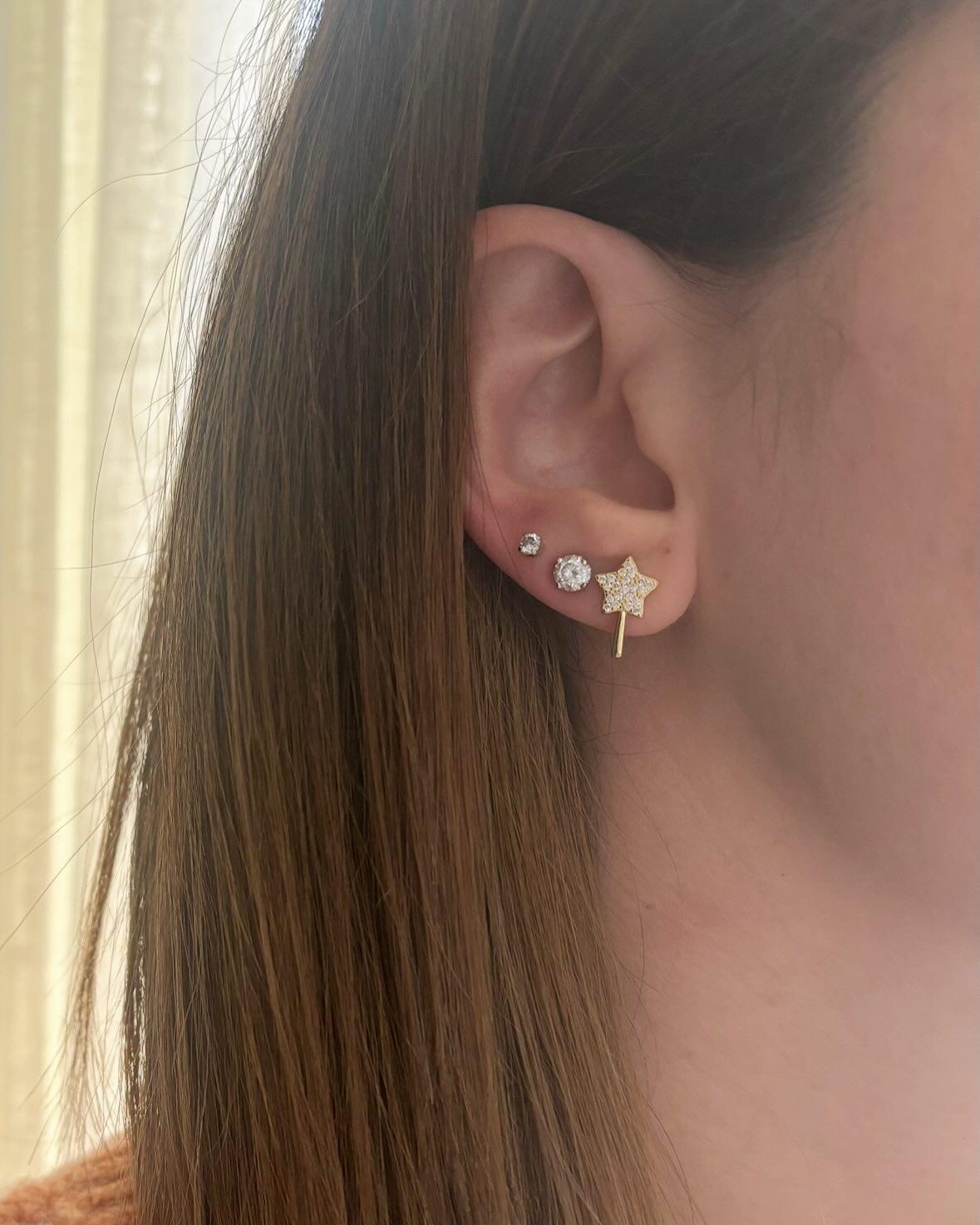 Orecchini bacchetta magica zirconata