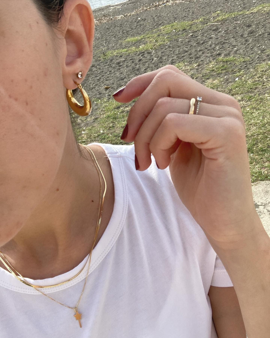 Orecchini cerchio bombatura degradè