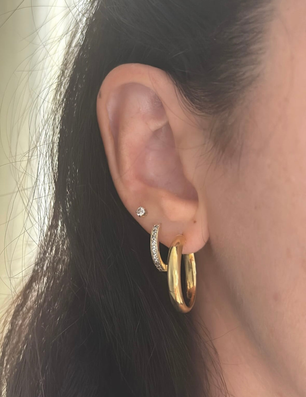 Orecchini cerchio bombati frontalmente ø 2.5