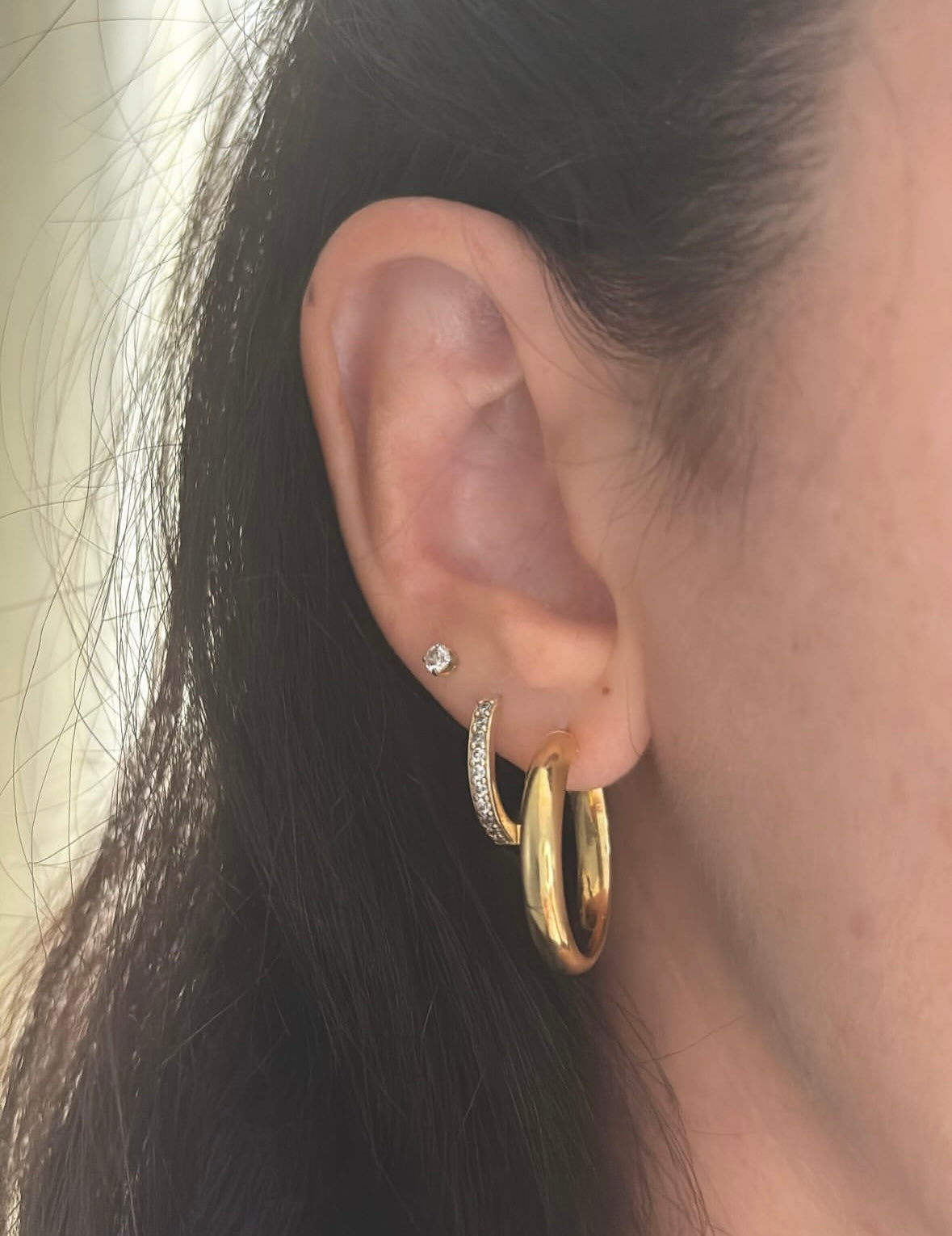 Orecchini cerchio bombati frontalmente ø 2.5