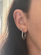 Orecchini cerchio piatto martellato