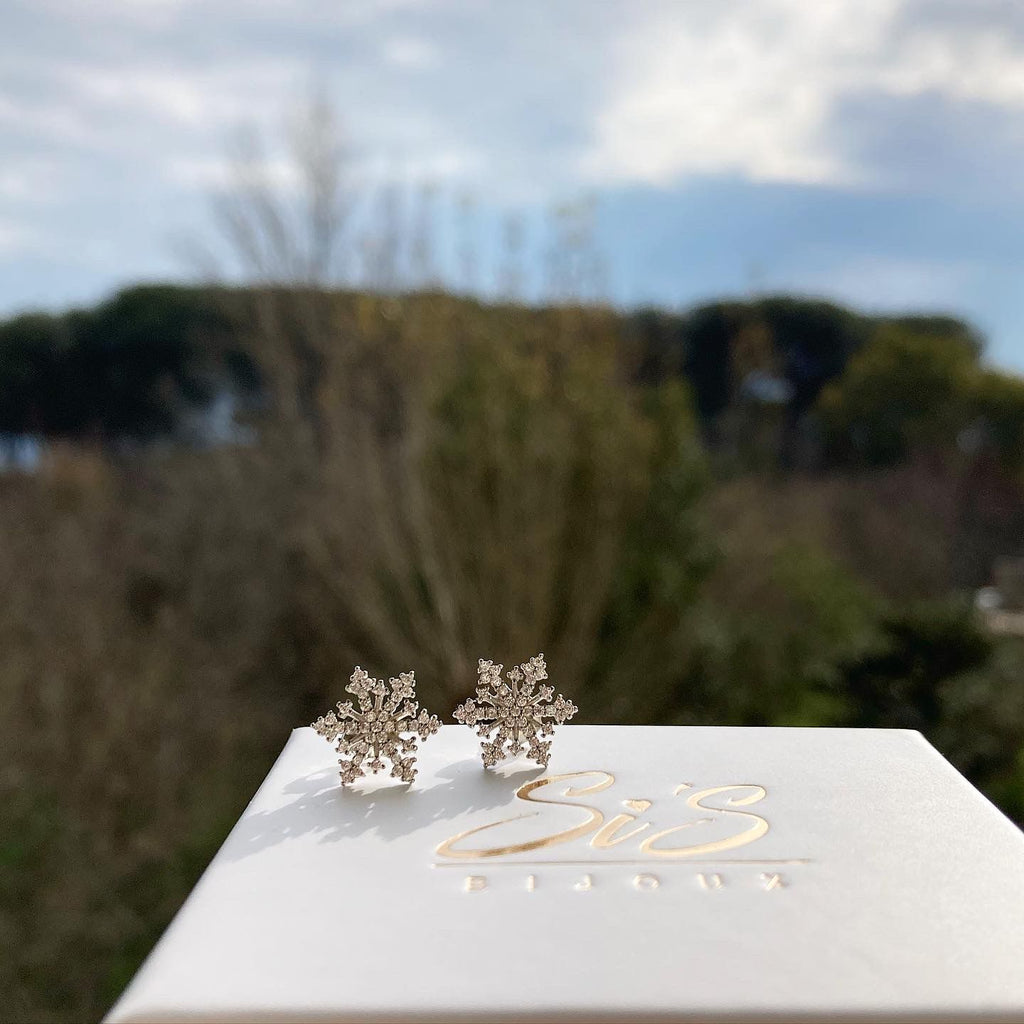 Orecchini a lobo fiocco di neve