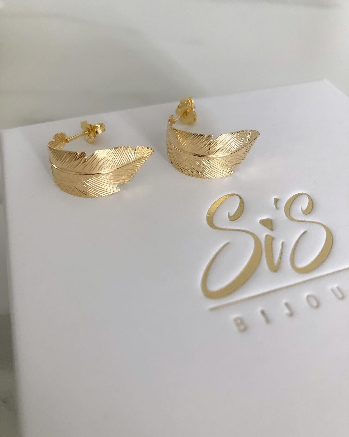 Orecchini piuma curvata