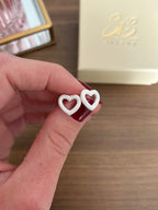 Orecchini a lobo cuore lavorato