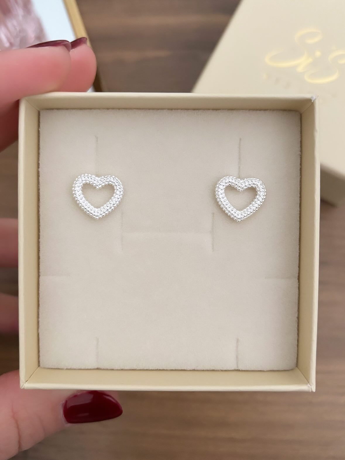 Orecchini a lobo cuore lavorato