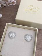 Orecchini cuore bombato zirconato